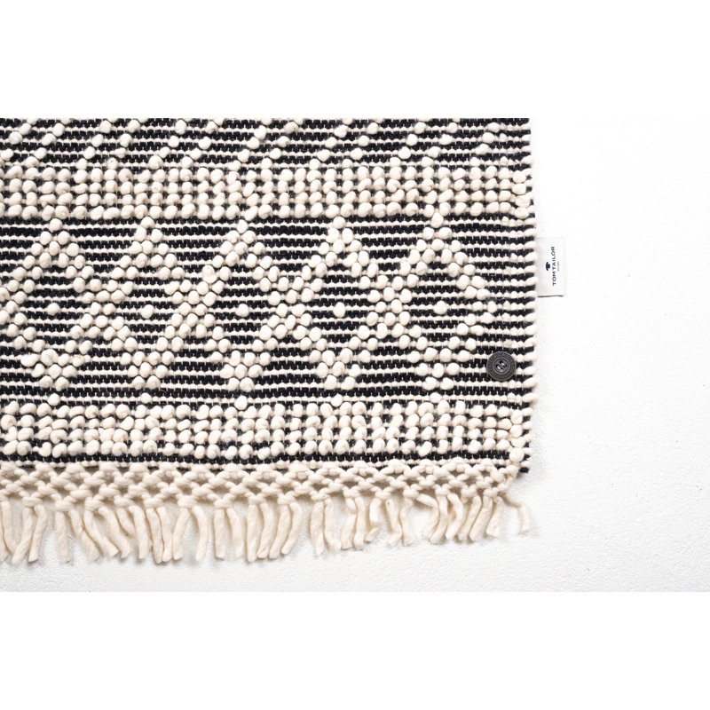 Macrame Geometric Hand Woven Flatweave Area Rug, Rectangle 190 x 290cm