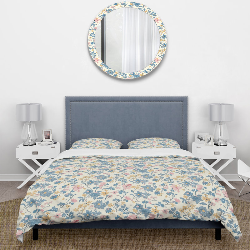 Ensemble de housse de couette rétro rose et bleu, Housse de couette très grand et 2 très grandes t