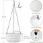 Hanging Planters For Outdoor Plants, Set Of 2 White 11.2 Inch Self-Watering Hanging Pots With Drainage Hole & Plug  Screw-In Hooks