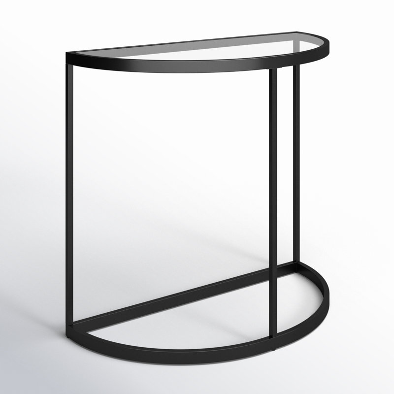 Cricklade 32'' Glass Top Console Table, Black