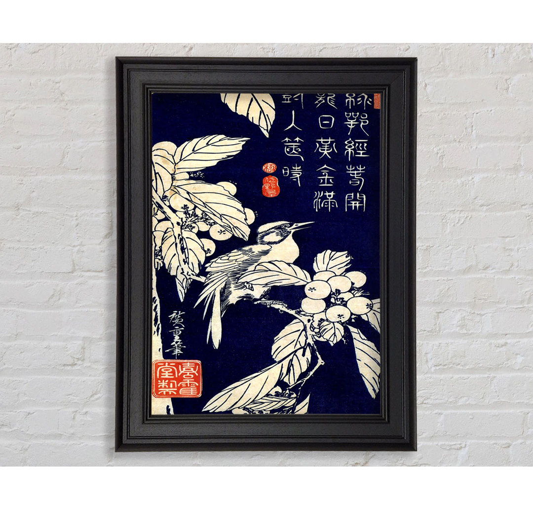 Hiroshige Vogel in einem Baum - Druck