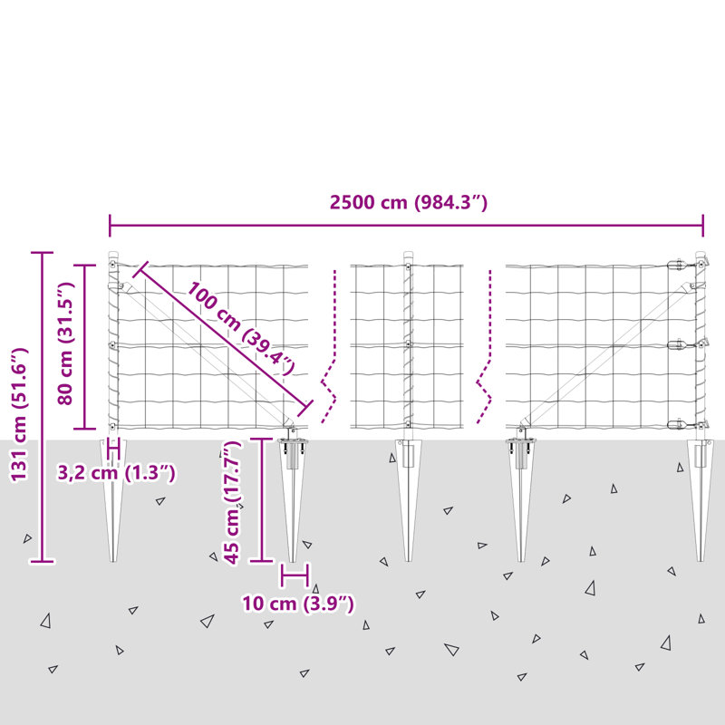 Border Fencing, 80 x 2500 x 0.2 cm