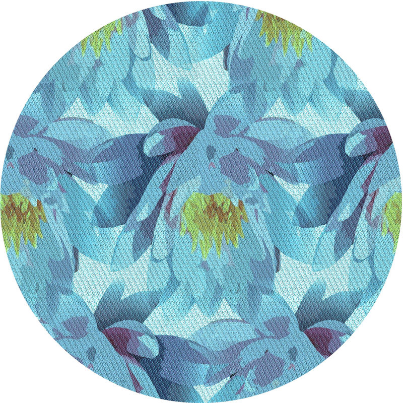 Floral Indoor Rug, Round 4'