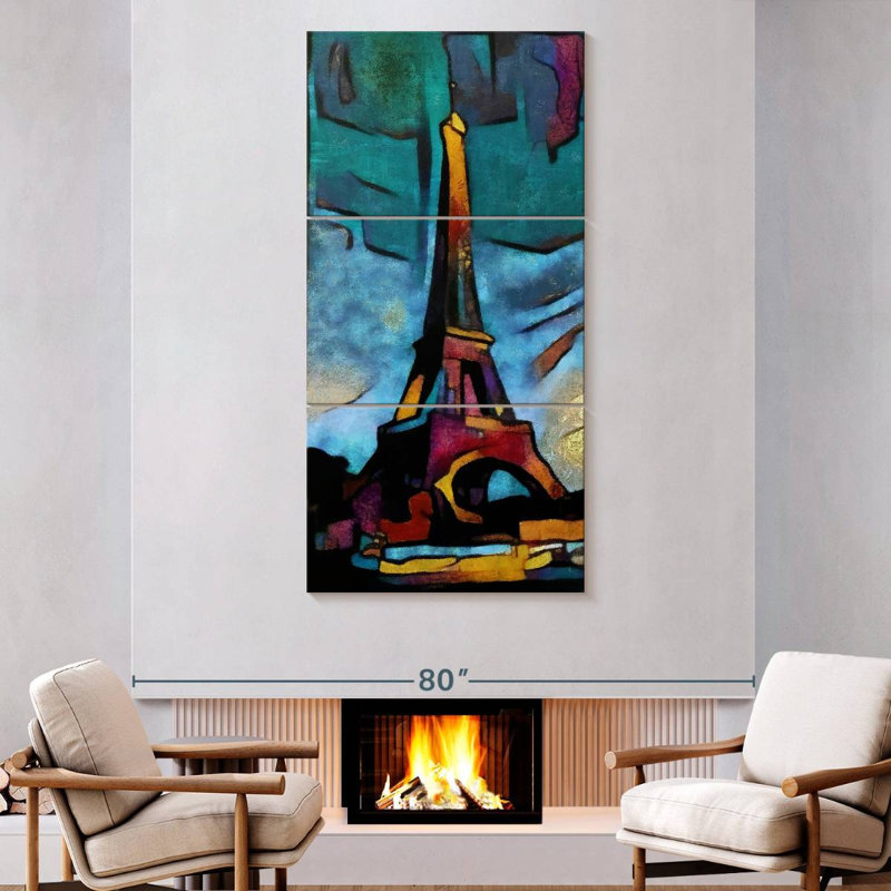Abstract Eiffel Tower, 80" H x 39" W