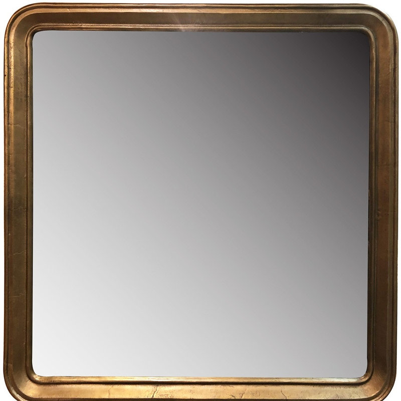 Brass Framed Square Mirror, 64" x 64"