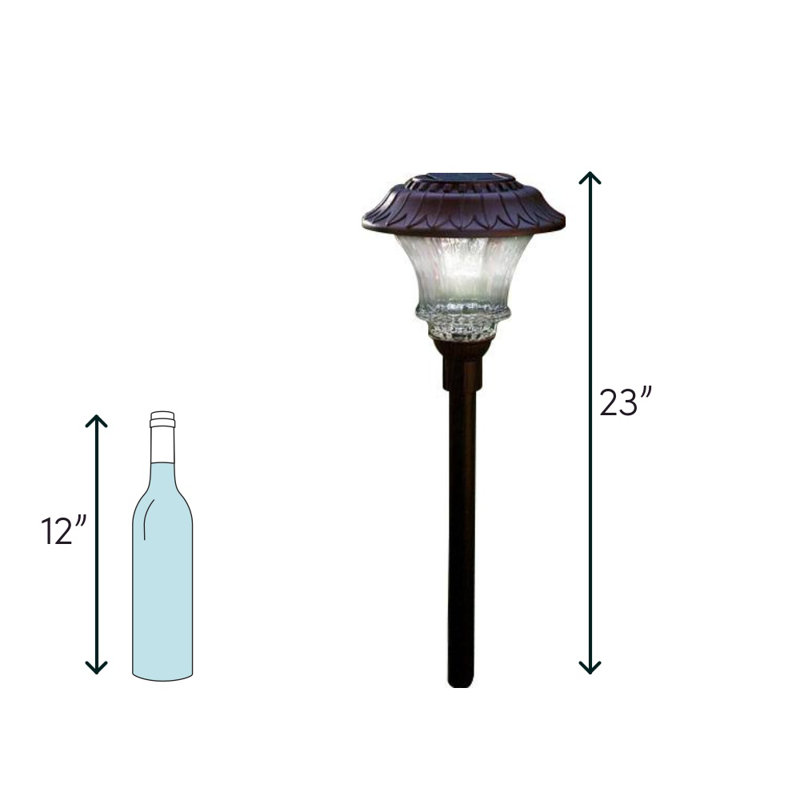 Super-Bright Solar LED Path Lights, Set of 4, Oiled Bronze