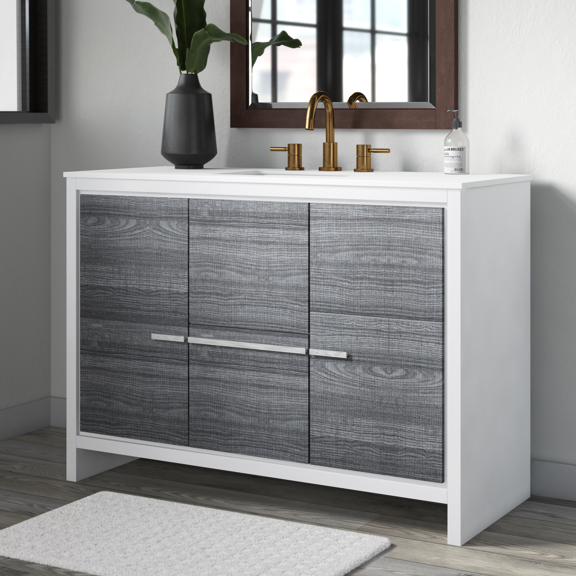Mercury Row® Bosley 47.25'' Single Bathroom Vanity with Quartz/Ceramic