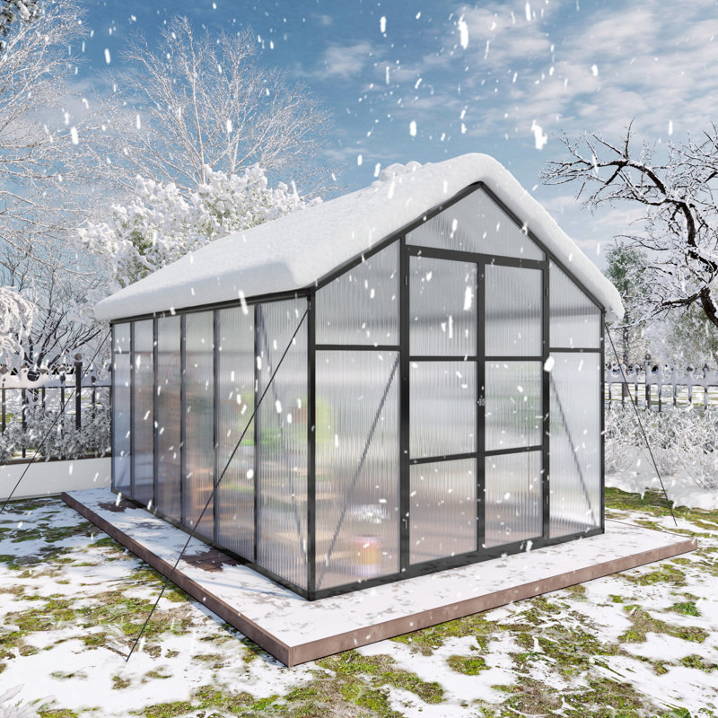 Nouvellement commercialisé Serre en aluminium à hauteur de gain de 8 pi x 14 pi avec surélevé en aluminium