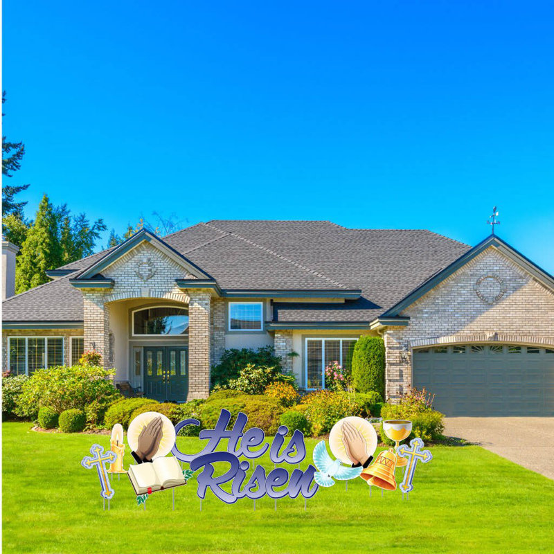 «He Is Risen Yard Signs», ensemble de 13 pièces de Pâques