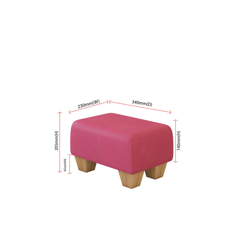 Beong Faux Leather - Mahogany Wood Chunky Legs, Natural, Blossom Pink