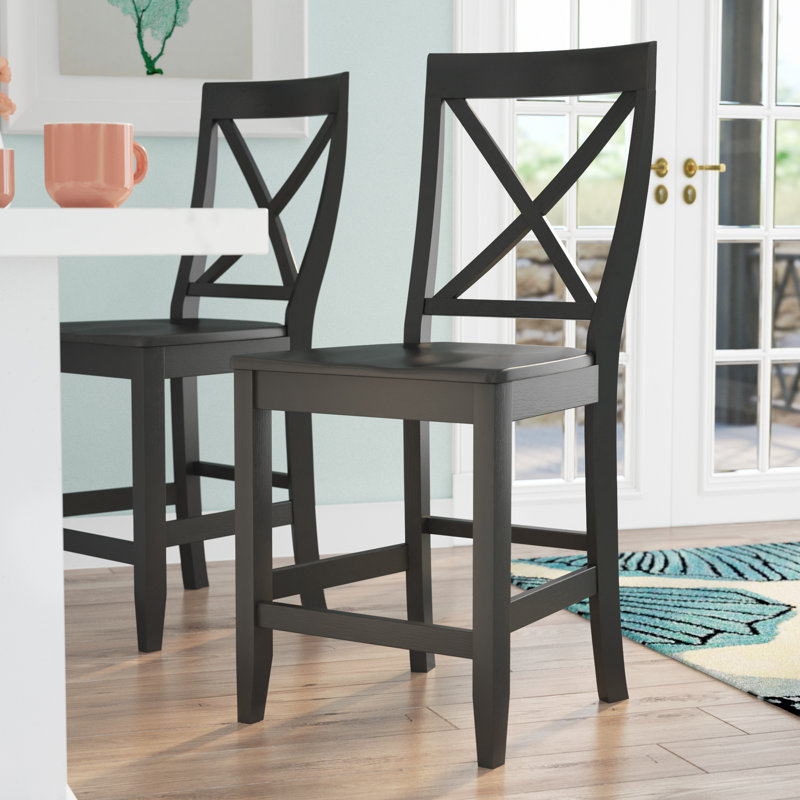 Tabouret de comptoir en bois massif 24 po Diamondback, Noir, Tabouret de comptoir (siège d'une hauteur de 24 p