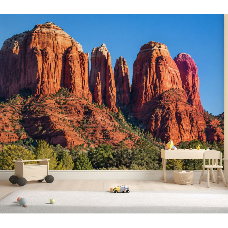 Papier peint adhésif autocollant cathédrale Rock Sedona Arizona Sunset, L 69 po x l 96 po