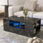 Table basse haute DEL 14,57 po, tables basses modernes pour le salon, table basse de rangement, petite table basse, table centrale avec 2 tiroirs et tablette latérale ouverte-1668954834