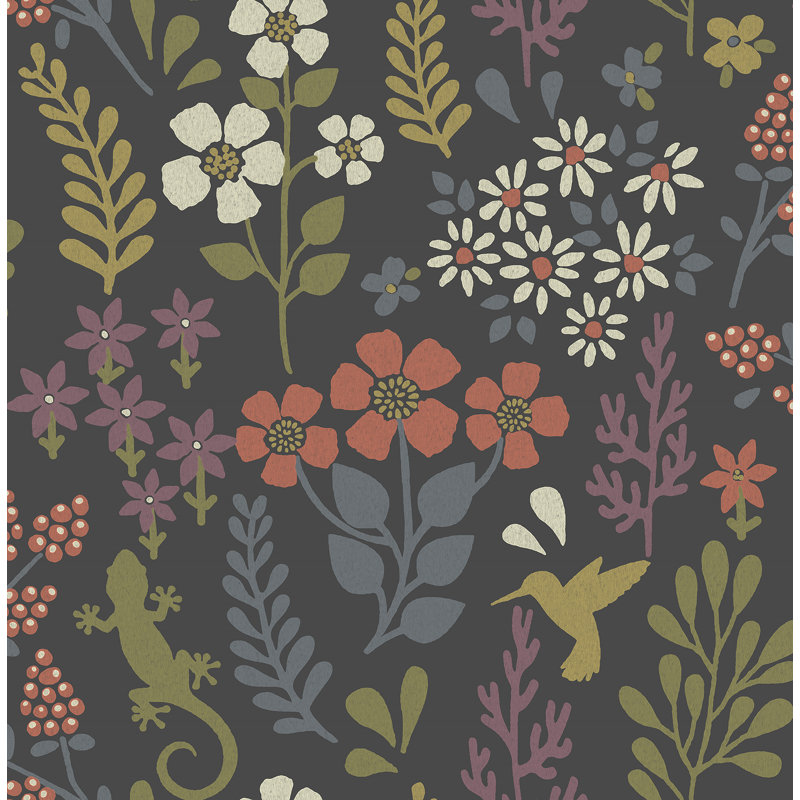 33' L x 20.5" W Wallpaper Roll, Black