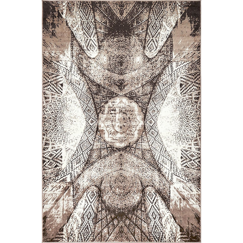 Ahron Ikat Indoor Rug, Rectangle 4' x 6'