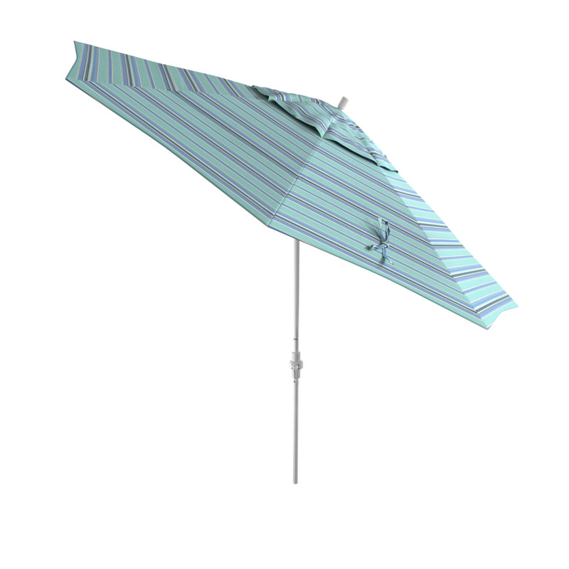 Parasol de patio blanc mat 11 pi., Bleu