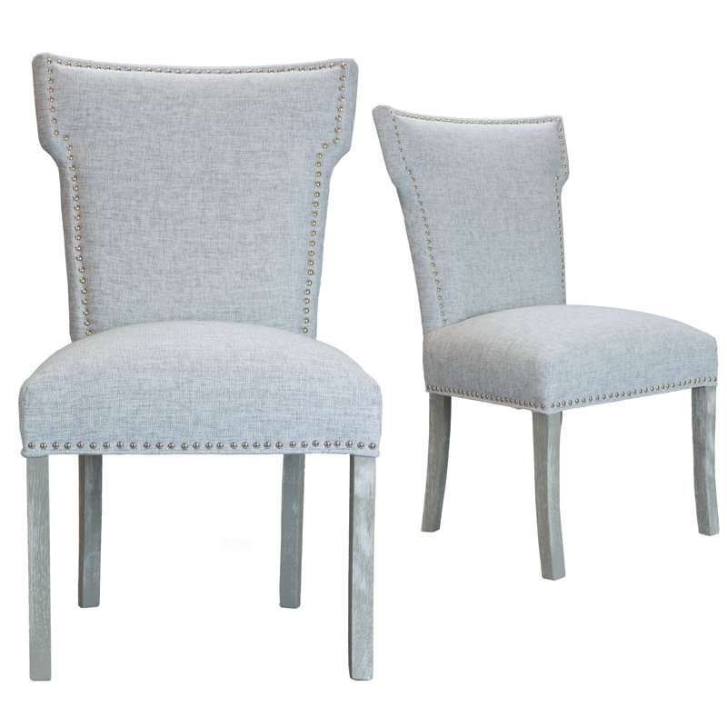 Chaise d'appoint rembourrée Chemise, Blanc, Platine