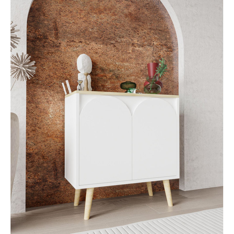 Lilliana Arched 4 Door Accent Sideboard With Wooden Legs