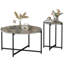Ensemble de tables basses rondes de 3, 1 table basse et 2 tables de canapé, ensemble de tables de salon avec plateau rond et base en métal pour appartement, bureau-1844400356-1844400357