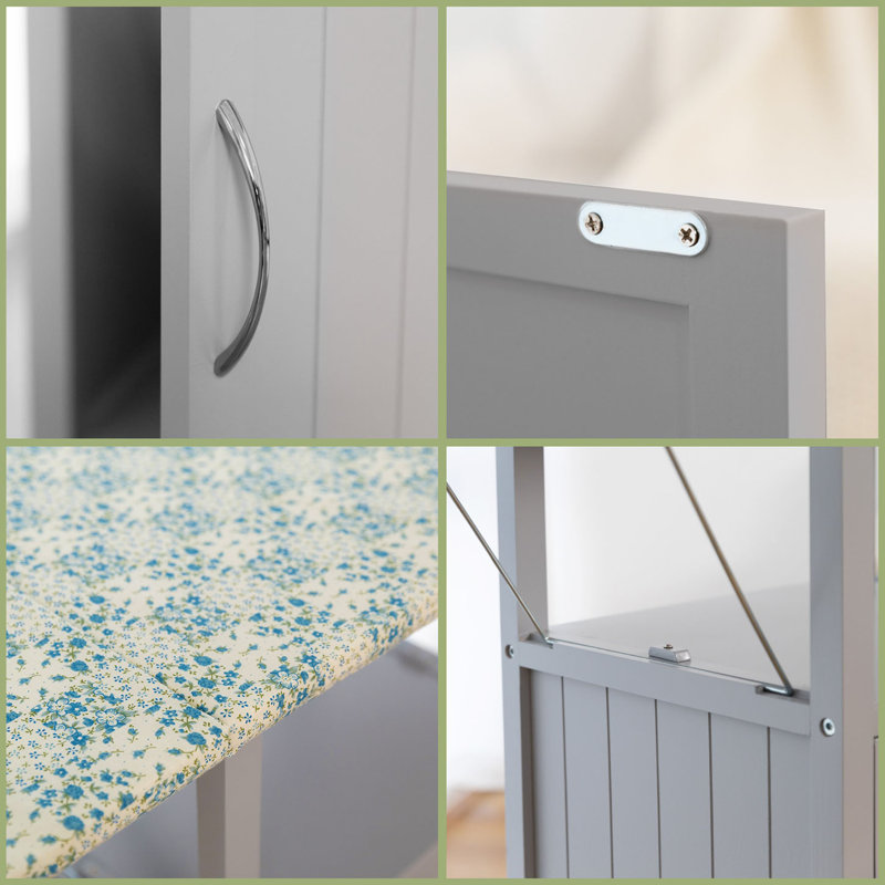 Planche à repasser avec armoire de rangement, Gris