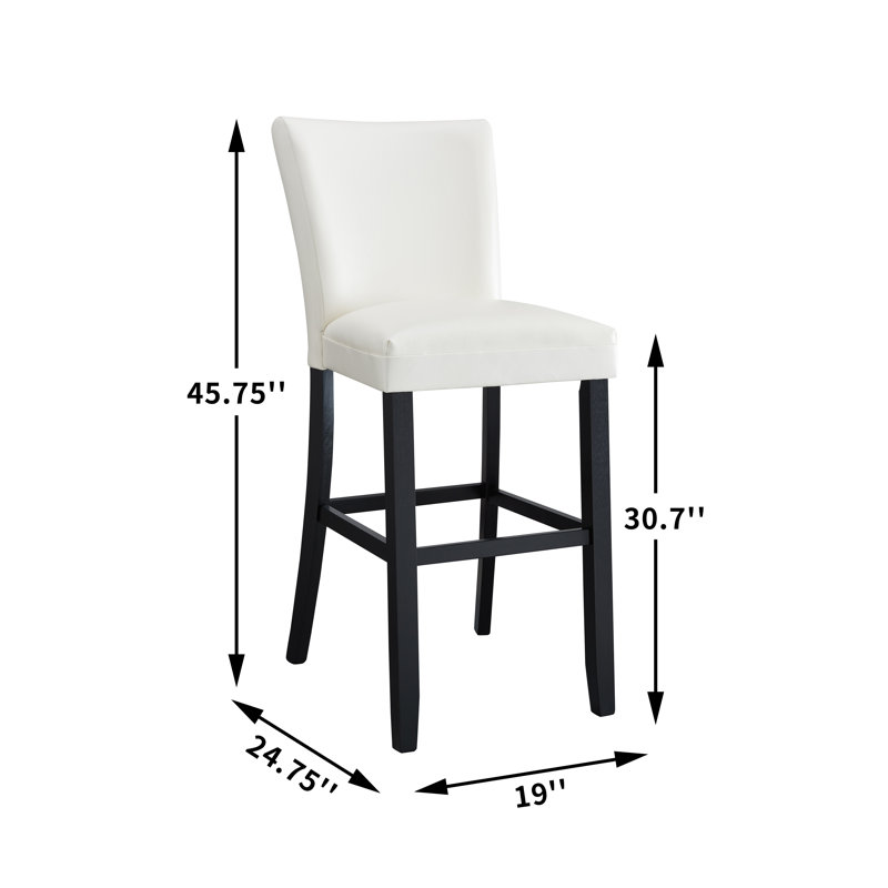 Solid Wood Counter Stool, White