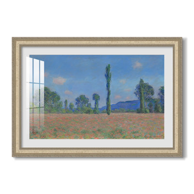 Poppy Field (Giverny), 1890-1891-Claude Monet-Custom Framed Canvas