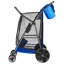 Chariot de plage avec grandes roues pour le sable, capacité de charge de 165 lb, chariot de plage pliant robuste avec roues solides de 10 po, sac isotherme, porte-parapluie, peut accueillir 4 chaises de camping et de pêche