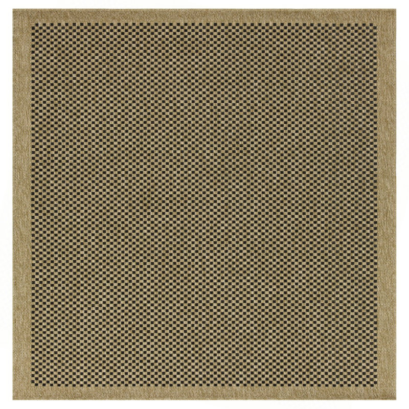 Earth GC_NTL1003 Jute/Black 5 Ft. 3 In. X 7 Ft. 3 In. Indoor/Outdoor Area Rug, Gray, Rectangle 5'3" x 7'3"