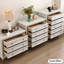 Armoire d'appoint en bois manufacturé blanc massif-1232165060