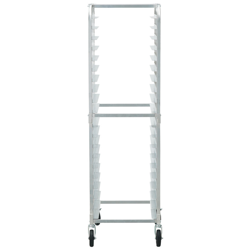 Aluminum 20-Tier Commercial Bakery Rack with Brake Wheels