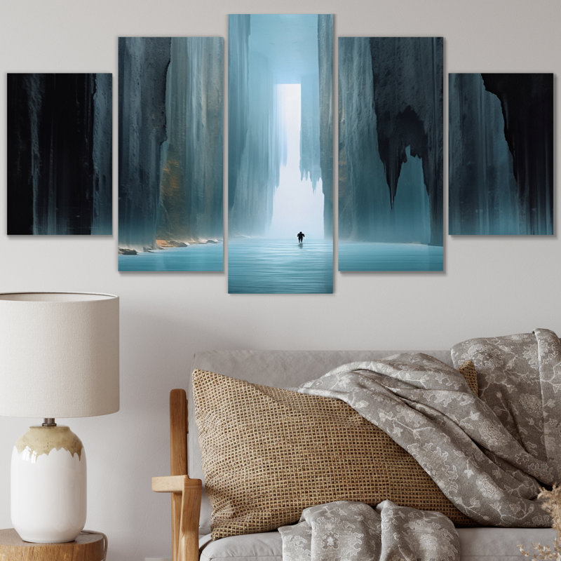 Ardelia - impression sur toile de paysage abstrait - 5 panneaux