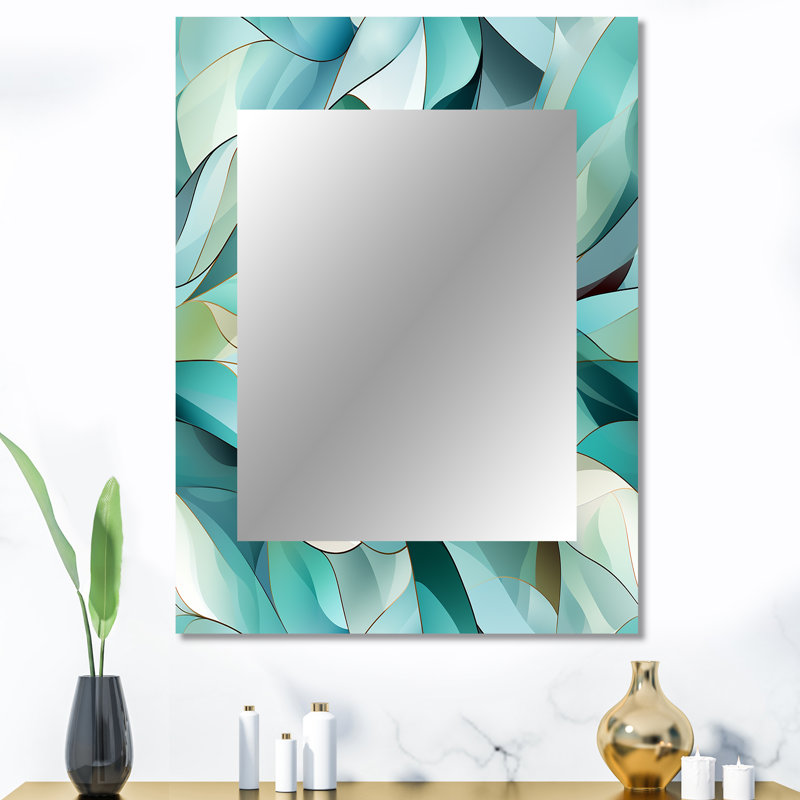 Hruni - Abstract Decorative Mirror On Metal, 40 po x 30 po