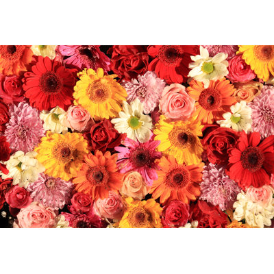 Colorful Wedding Flower Arrangement by Studioportosabbia - Wrapped Canvas Print