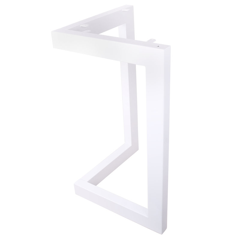 2 pieds de table de salle à manger X 28 po Alexanndra, pieds de table en acier en L, pieds de table de bureau, pieds de bureau d'ordinateur, pieds de table de cuisine industrielle, blanc
