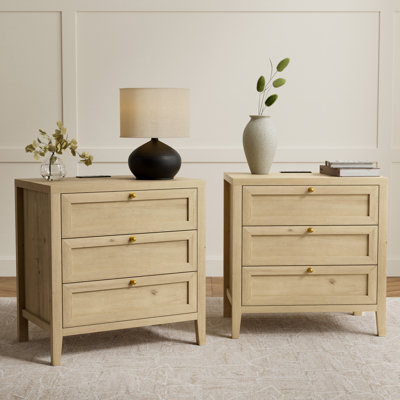 Table de chevet Farmhouse avec multiprise intégrée pour chambre à coucher, salon