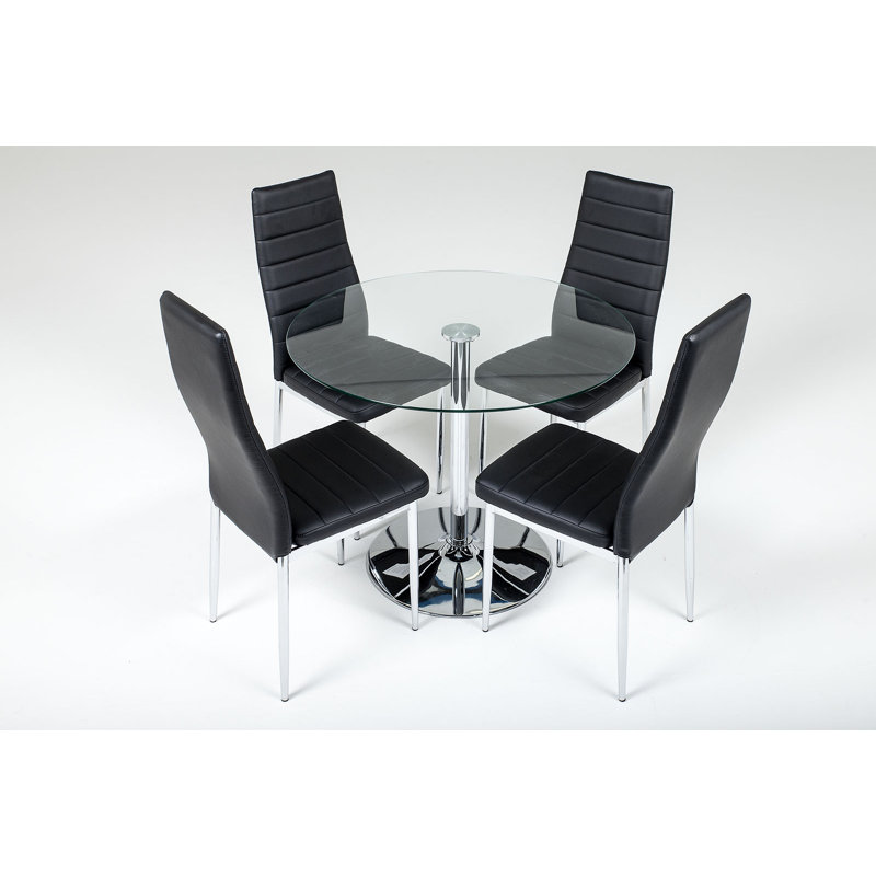Sherlock 4 - Person Dining Set, Black