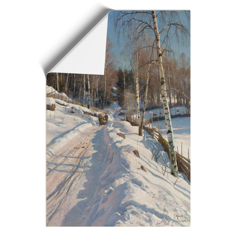 Sleigh Ride on a Sunny Winter Day by Peder Mork Monsted - Frameless Print, 59cm H x 42cm W x 0.1cm D