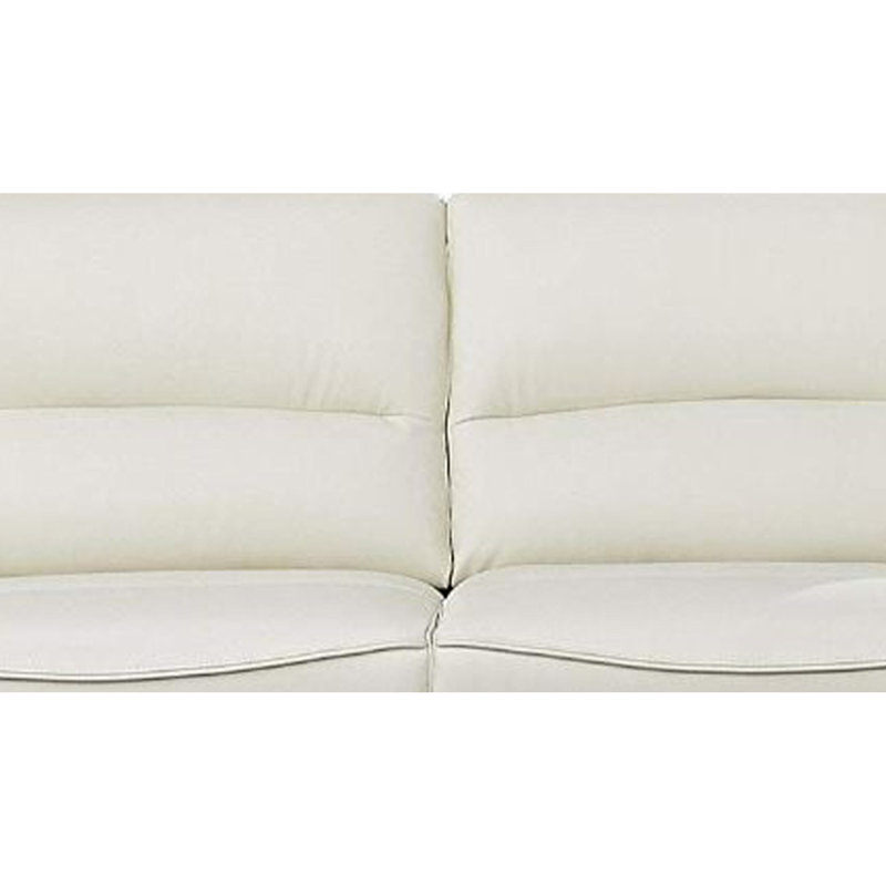 Kuhns Pillow Top Arm Sofa, White Genuine Leather