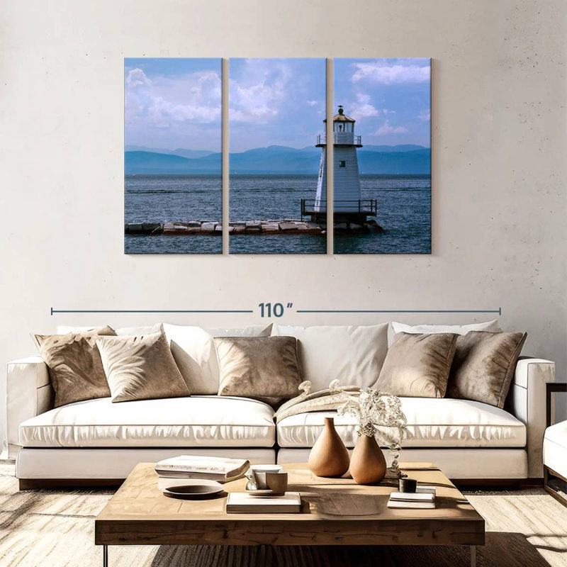 Lake Champlain Lighthouse, 48" H x 74" W