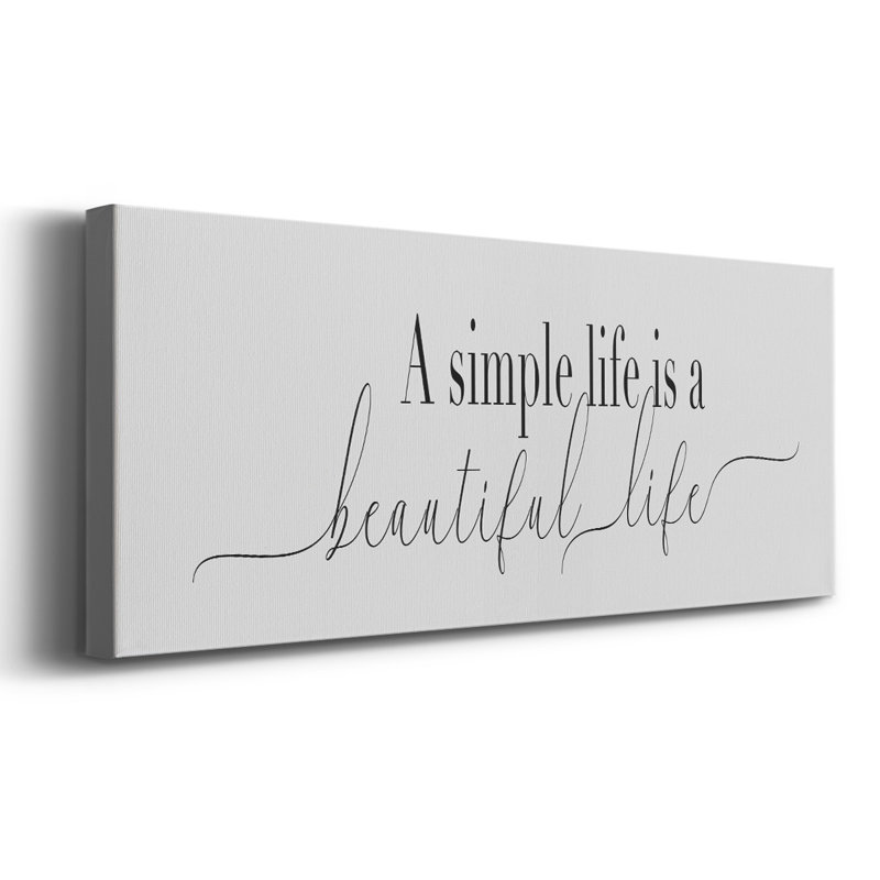 «Simple Beautiful Life», art textuel sur toile tendue, H 8 po x l 20 po x P 1,5 po