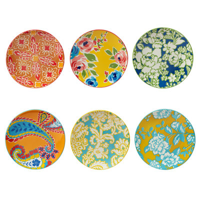 Certified International Damask Floral Set Of 6 Salad Plate 6 Asst