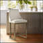 26"H Upholstered Counter Stool With Metal Base