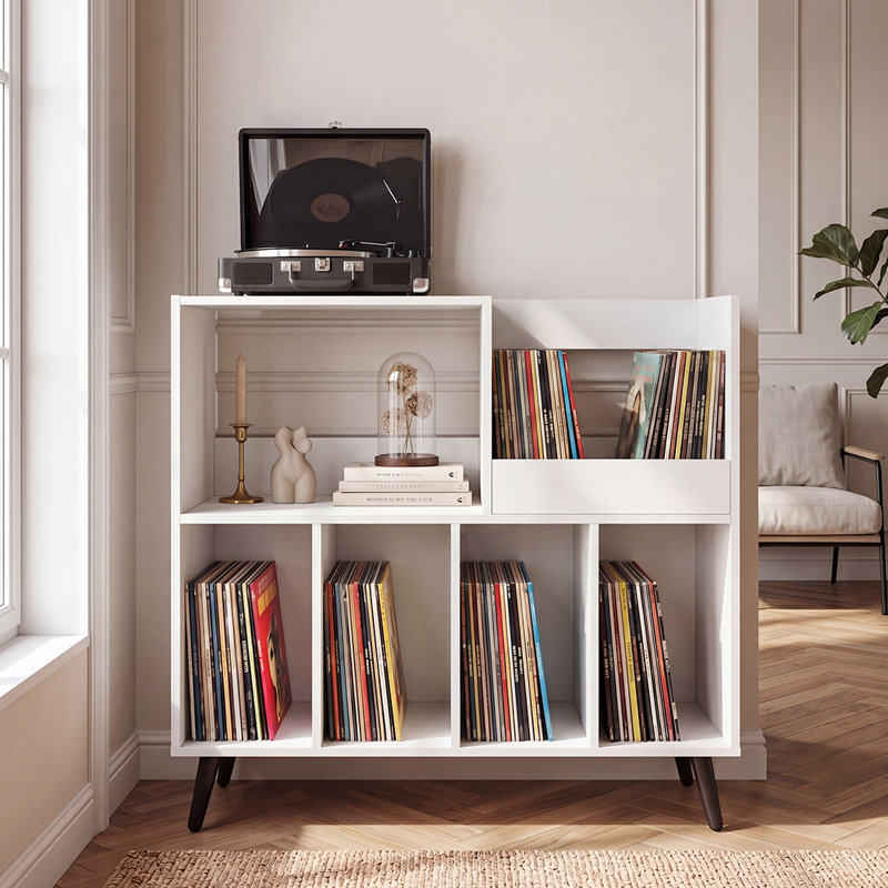 Particle Board / Chipboard 82.6cm H Media Shelves, White