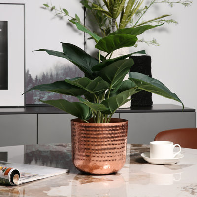 6.5" Hammered Copper Metal Planter – Indoor Flower, Herb & Succulent Pot, Handcrafted Decorative Plant Container