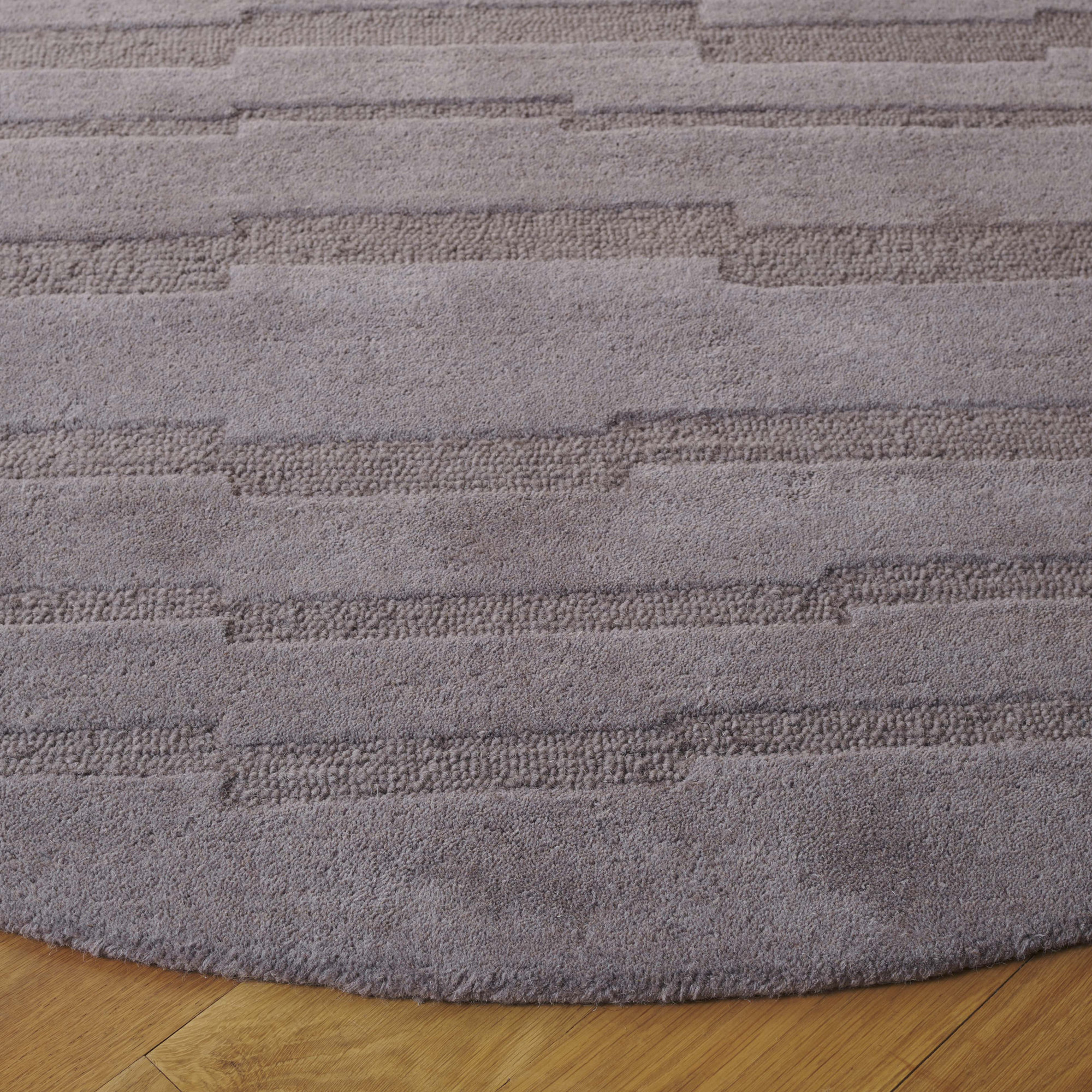 Elona Handmade Gray Rug, Round 6'
