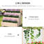 3 lits de jardin surélevés avec treillis, pot à fleurs vertical H 53 po, rangement arrière pour treillis de culture de fleurs, de légumes et d'herbes - 3 fleurs, légumes, roues en bois massif d'herbes et surface offerte