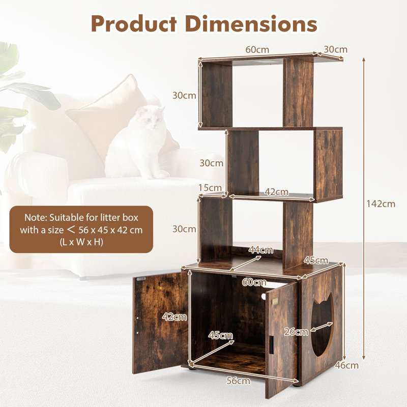 Litter Box Enclosure, Brown