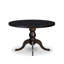 L'ensemble de salle à manger 5 pièces se compose d'une table en bois et de 4 chaises de salle à manger en tissu de lin beige clair avec dossier capitonné - Noir sablé-1237265955