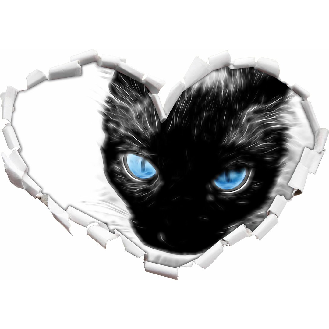 Wandtattoo Blaue Augen schwarze Katze New Art