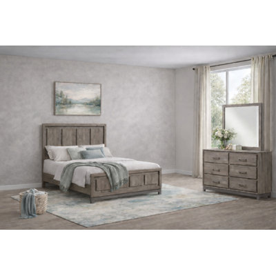 Ensemble de chambre à coucher moderne à panneau tapissier brun